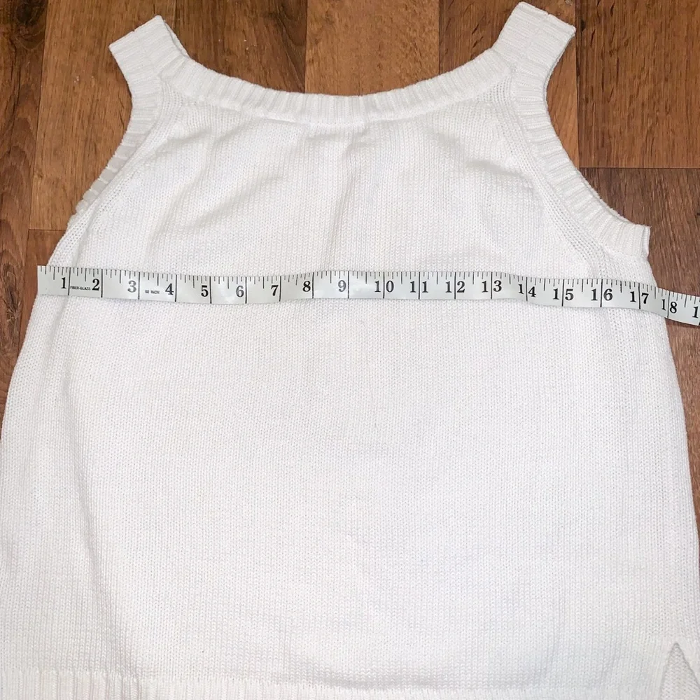 Jeanne Pierre Women’s White Sleeveless Sweater Size Large - Picture 5 of 7